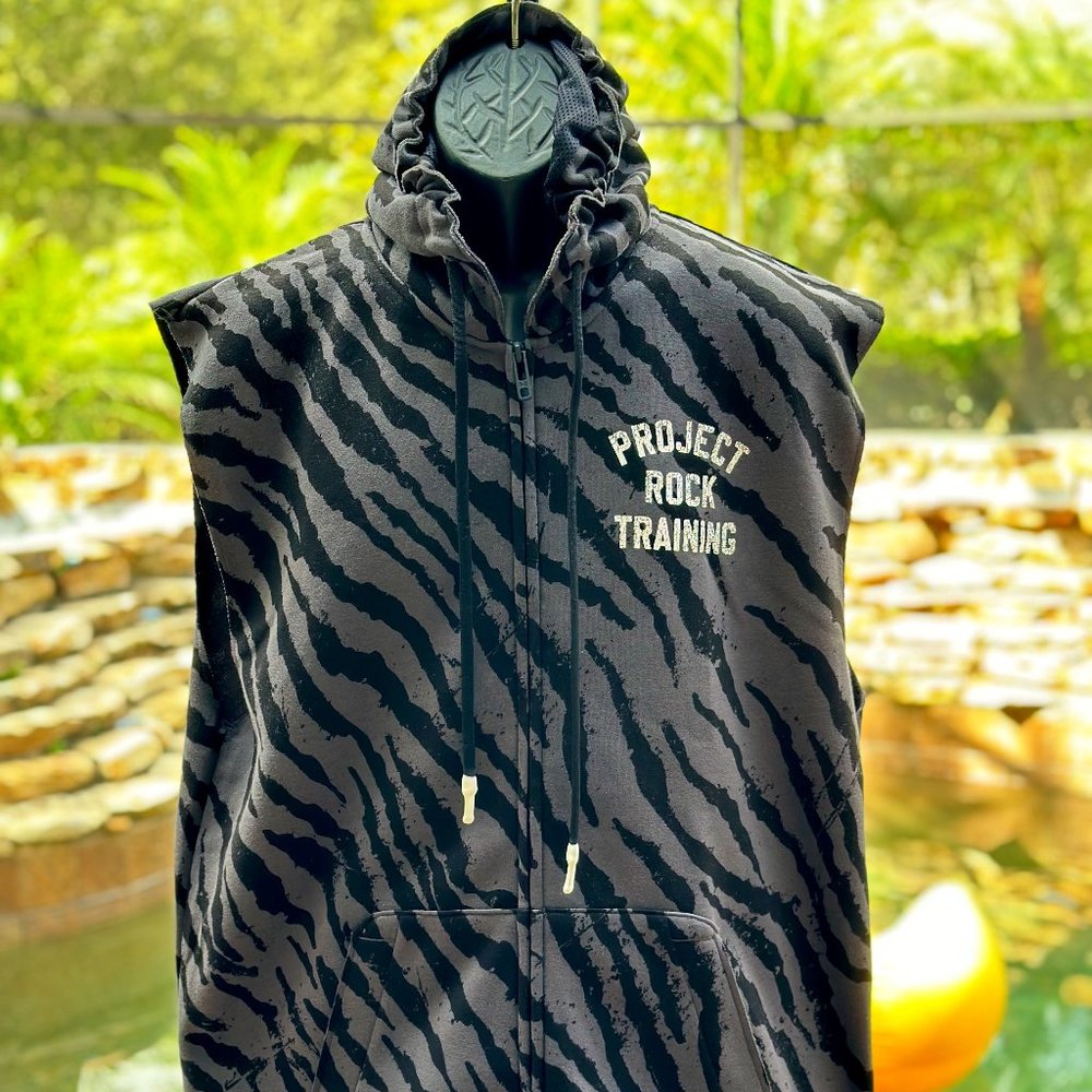 Men's Project Rock Rival‎ Fleece Sleeveless Printed Full-Zip